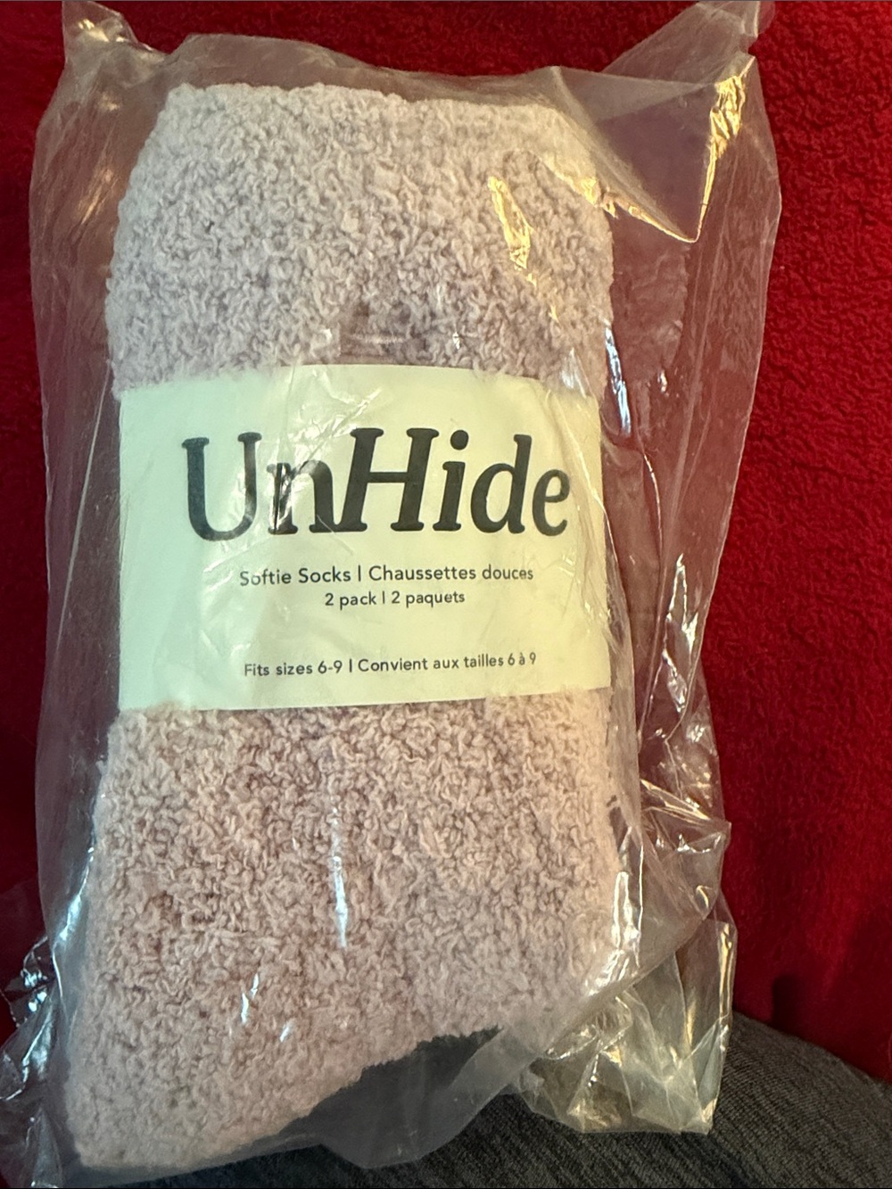 UnHide Women's Cozy Plush Socks - Light Pink